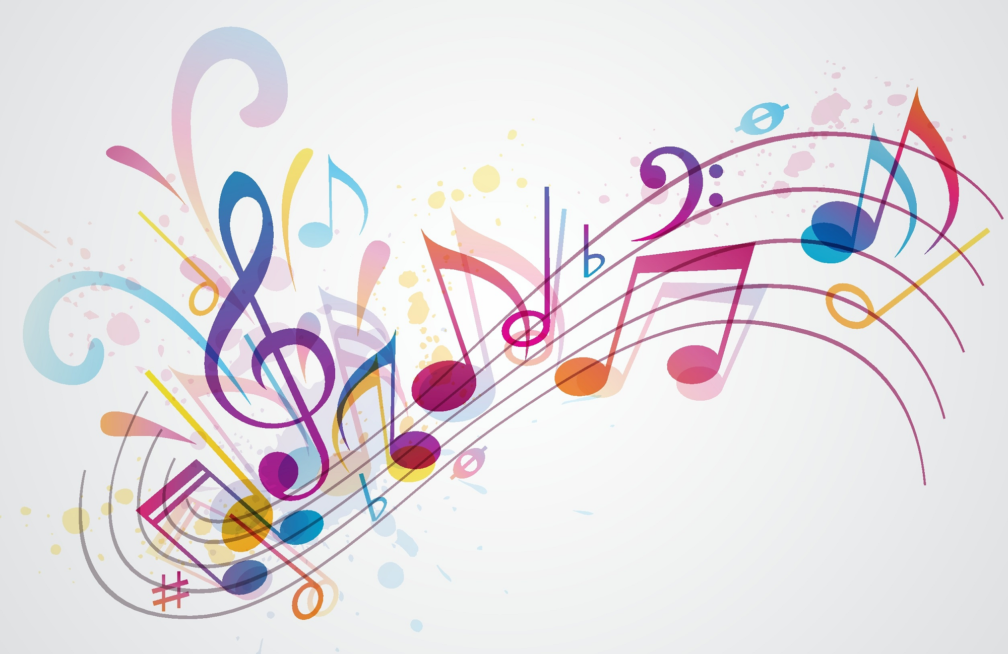 Dekorativt billede af farverige noder.